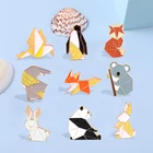Оригами животные Эмаль Pinpengu Fox панда, коала Альпака Броши рюкзак лацкан значок ювелирные изделия подарок Freinds аксессуары на заказ