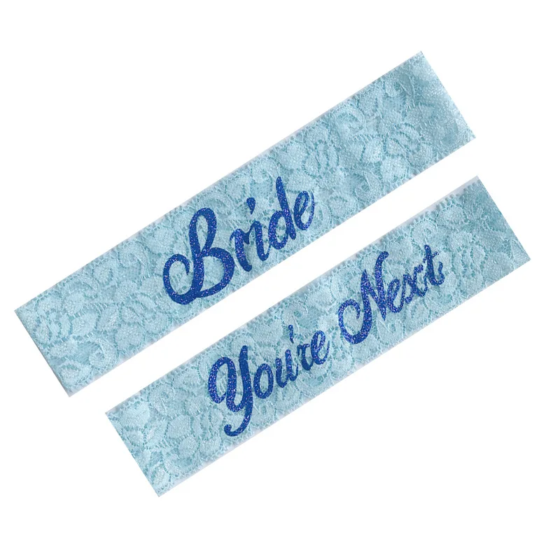 Подвязки для невесты подвязки свадьбы вышивка искусственные синие кружевной