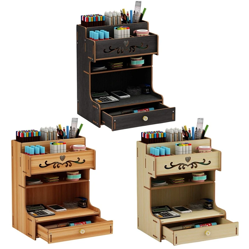 

Ayane Creative Pen pencil holder Receiving Box Desktop Learning Penholder Office desk organizer storage rack supplies wood