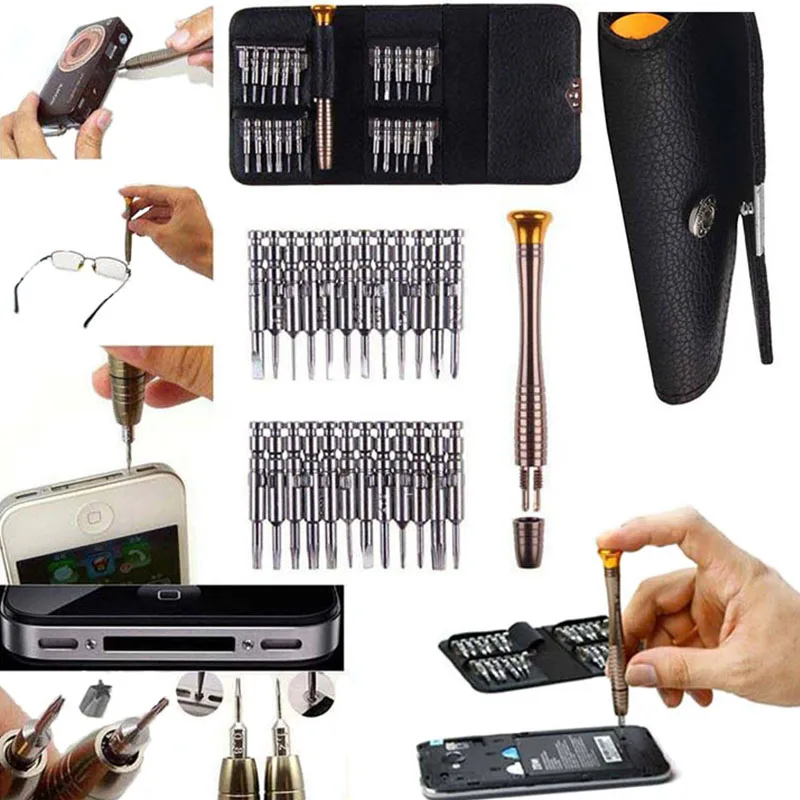 25 в 1 Набор прецизионных отверток сливы Iphone Android мобильный телефон ремонт часы