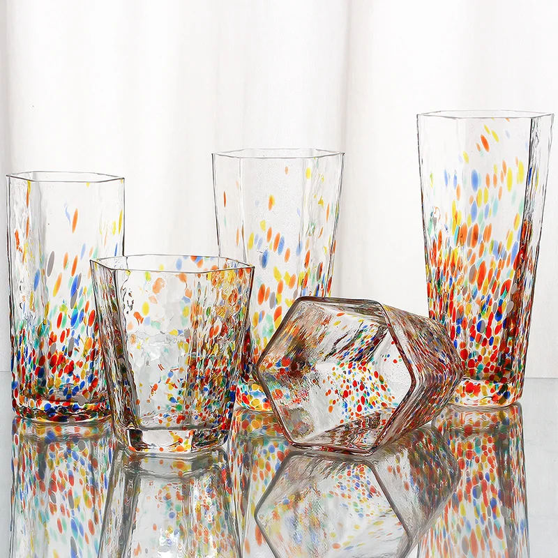 Домашний барный бокал для вина в скандинавском стиле шестигранный питья легкие