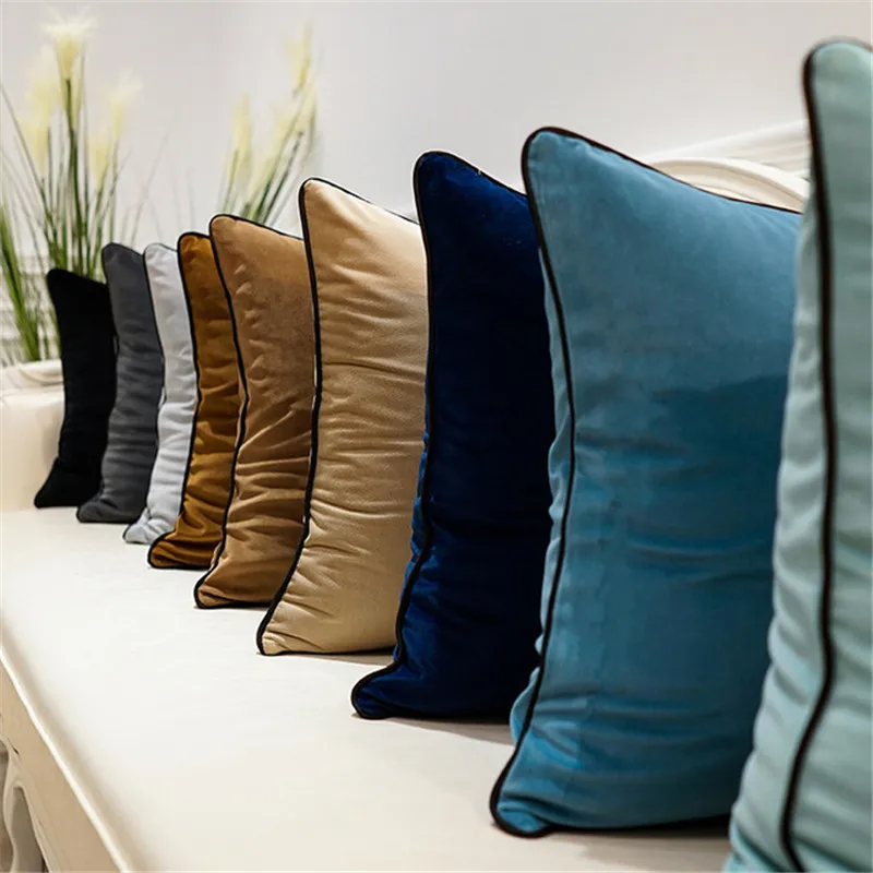 Наволочка бархатная однотонная для домашнего декора 30 х50 см/50 см/45 х45 см - купить