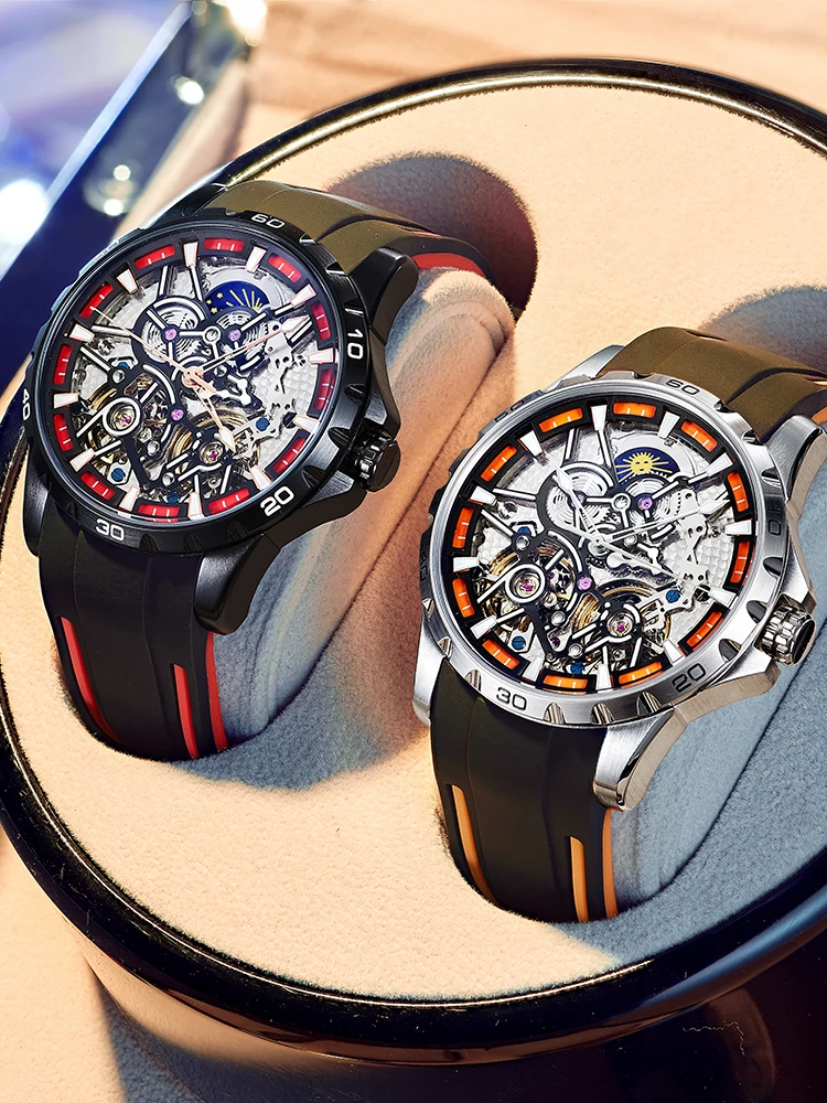 

New Swiss Watch Men's Automatic Mechanical Watch Double Tourbillon Hollow Out Brand Sports Luminous Genuine Men's Watch