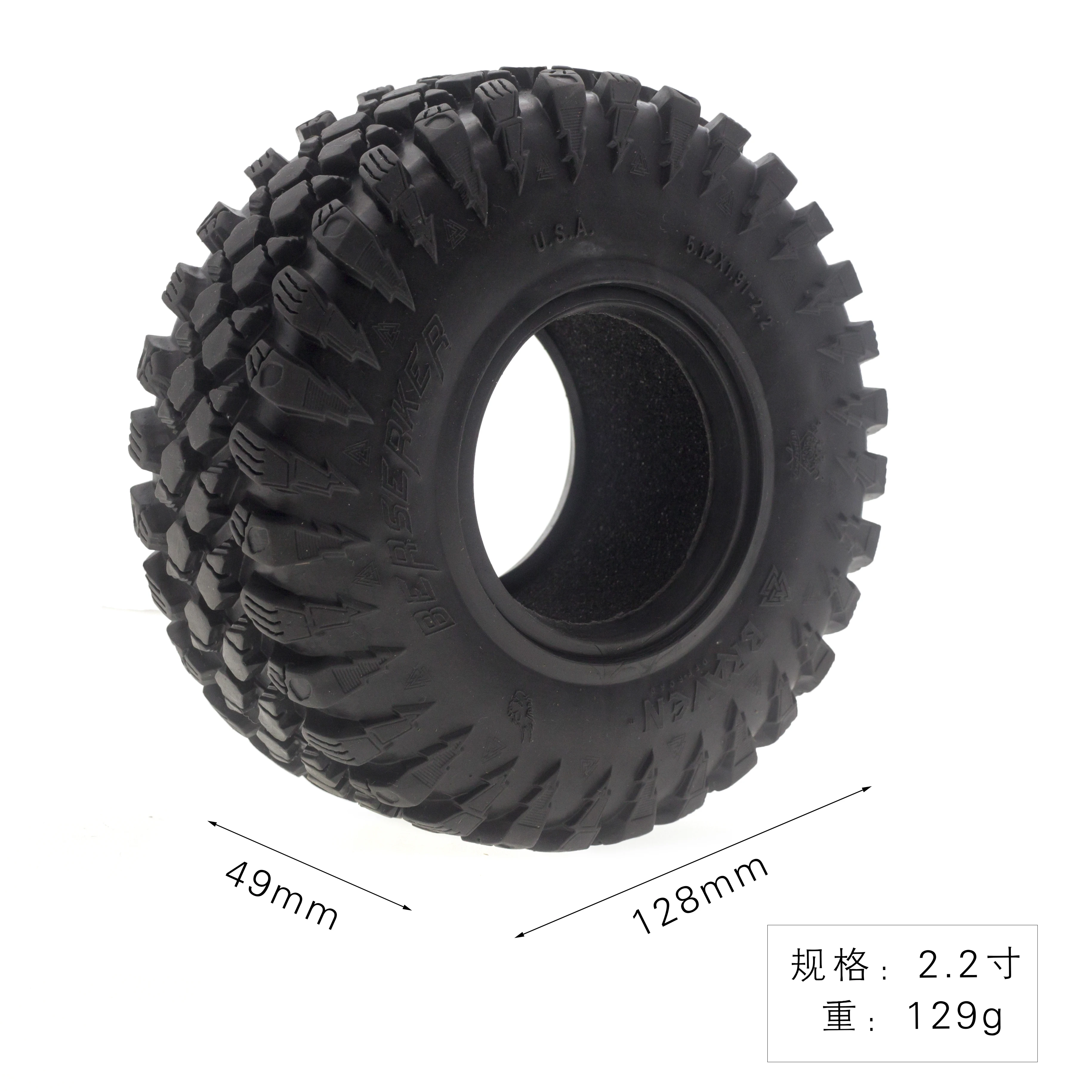 LYRC-neum&aacute;ticos de goma 2,2 para coche teledirigido, 4 piezas, 128x49MM, 1:10, Axial SCX10 II 90046 AXI03007 Traxxas TRX4 ARRMA, Env&iacute;o Gratis-3