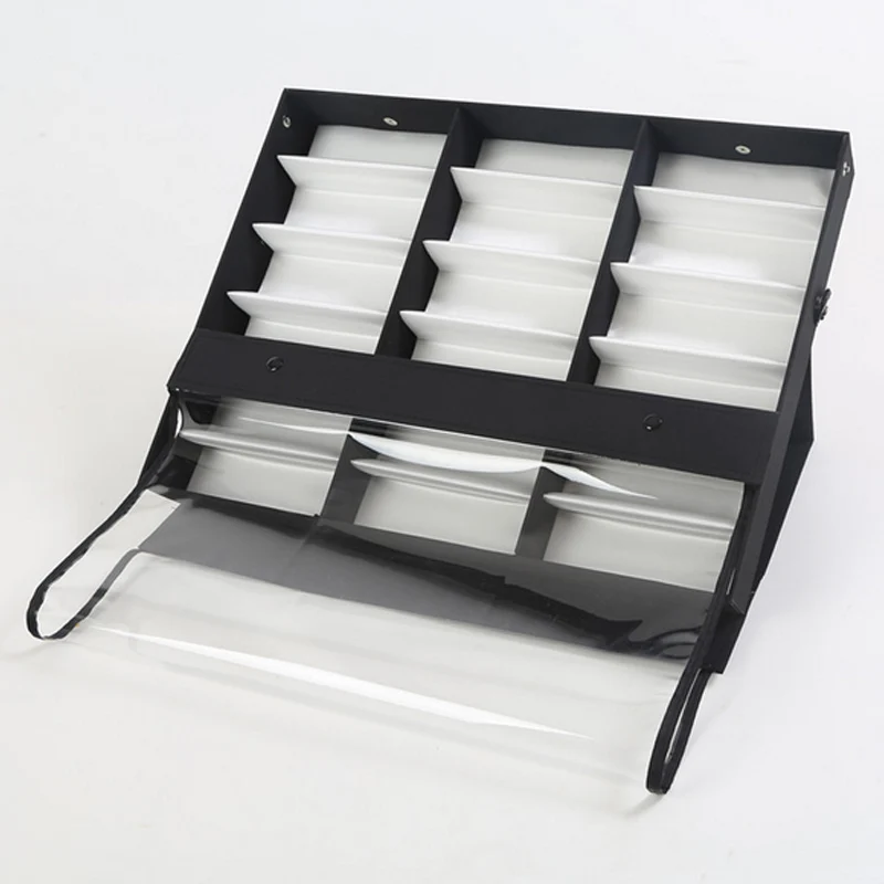 Top Sale Big Size Case Glasses Display With Cover 18 Slots Eyeglass Sunglasses Grids Stand Case Holder Glasses Makeup Organizer