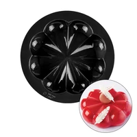 8 petals circular black silicone cake mold mousse moulds pan cakes molds bakery tools kitchen accessories
