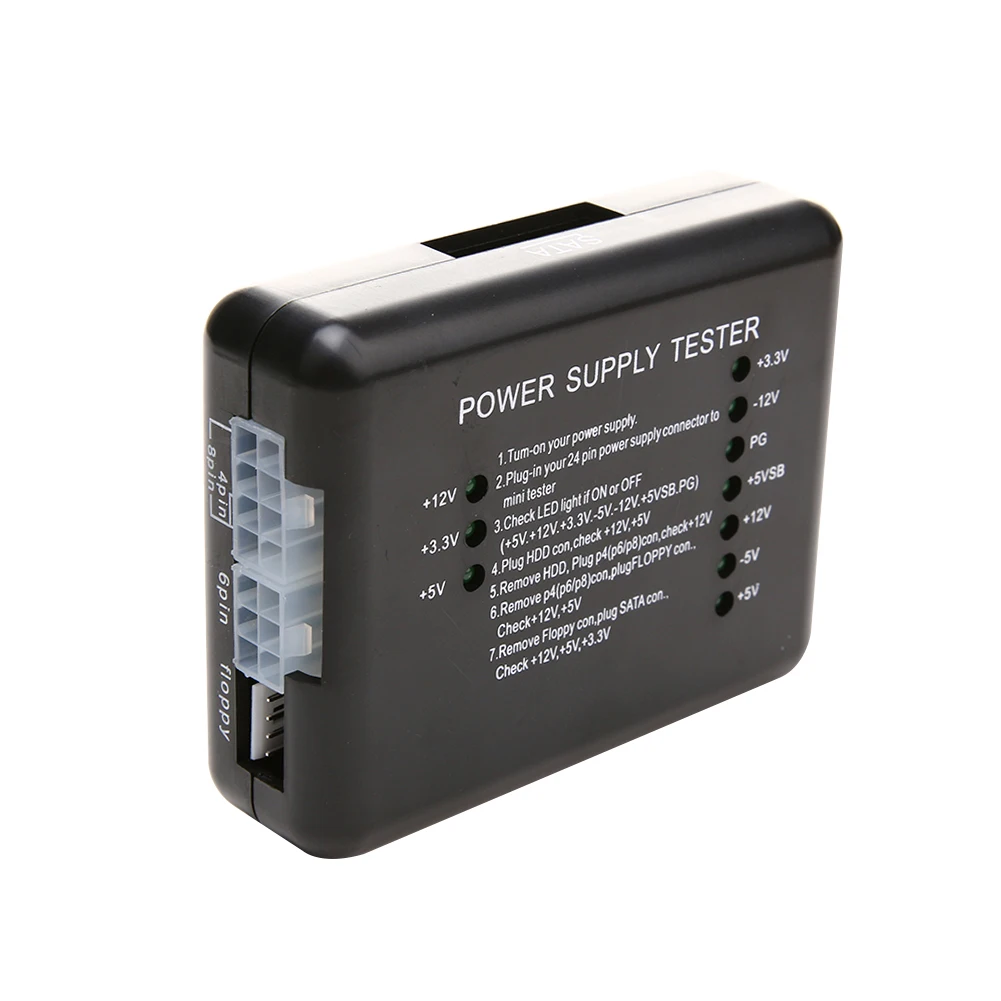 Тестер питания Checker светодиодный 20/24 Pin для PSU ATX SATA HDD измеритель измерения PC Compute