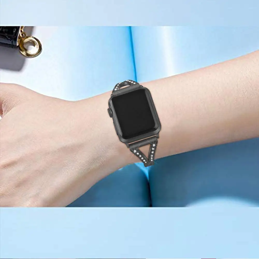 Роскошный браслет из нержавеющей стали для Apple Watch 3 2 1 42 мм 38 мм браслет ремешок для iwatch серии 5 4 44 мм 40 мм