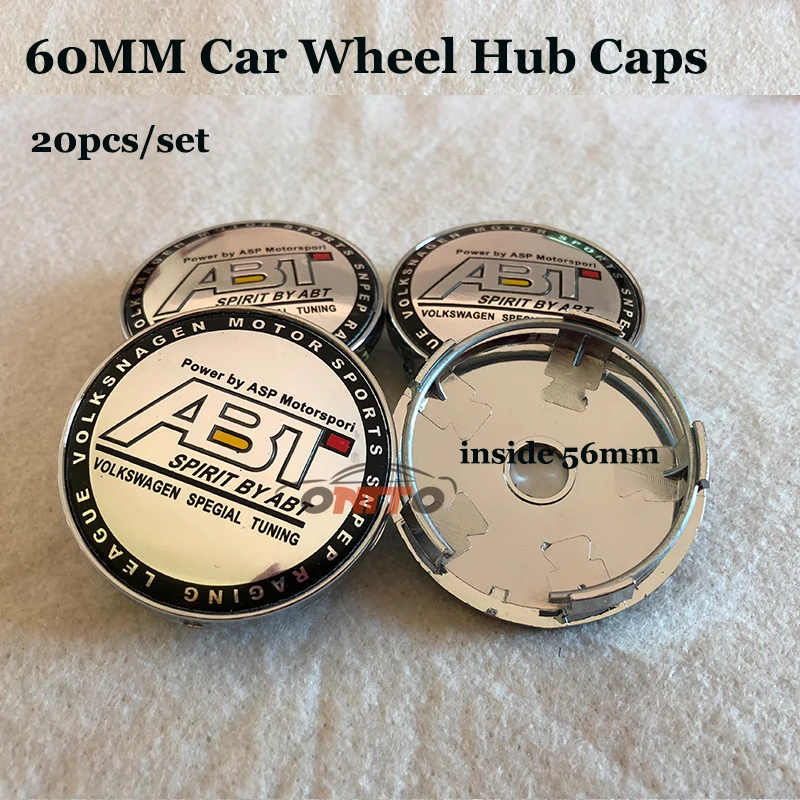 

Car emblem badge 60mm PVC Car Wheel hub center caps for Passat B6 B7 CC Golf Jetta MK5 MK6 Tiguan 20pcs/set color ABT logo