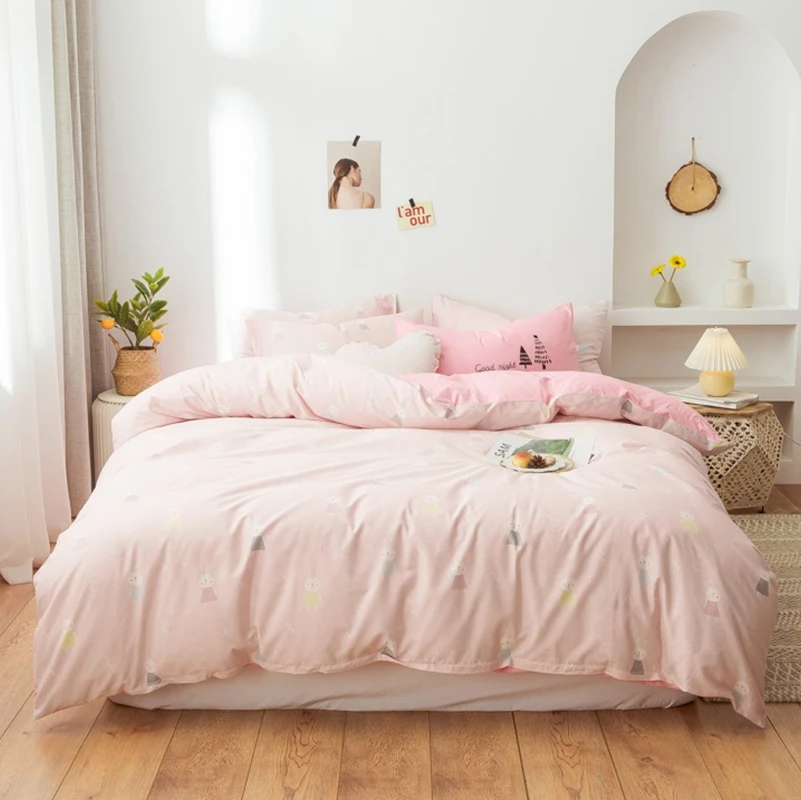 100% натуральный хлопок 4 шт. комплекты постельного белья с застежкой молнией