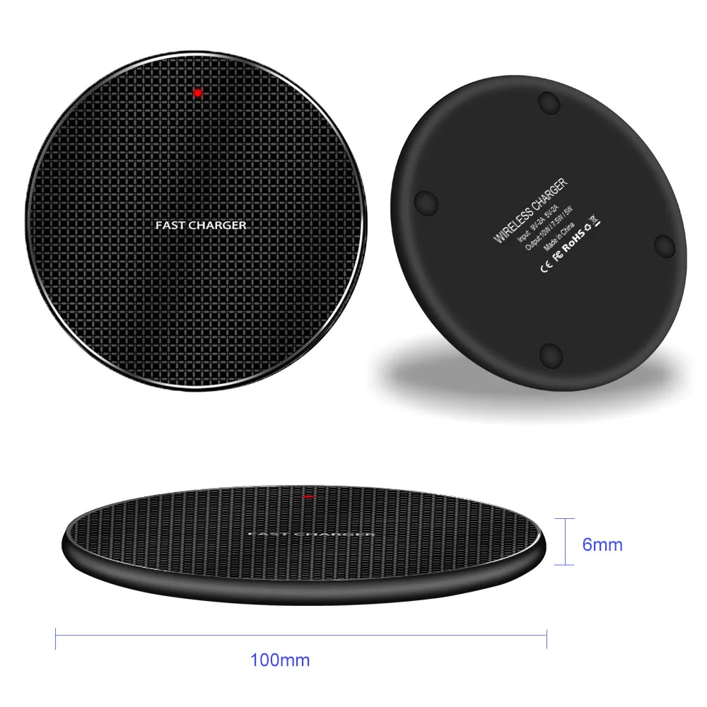 Беспроводное зарядное устройство Qi для iPhone Samsung Android сотовый телефон 11 Pro XS Max XR X 8