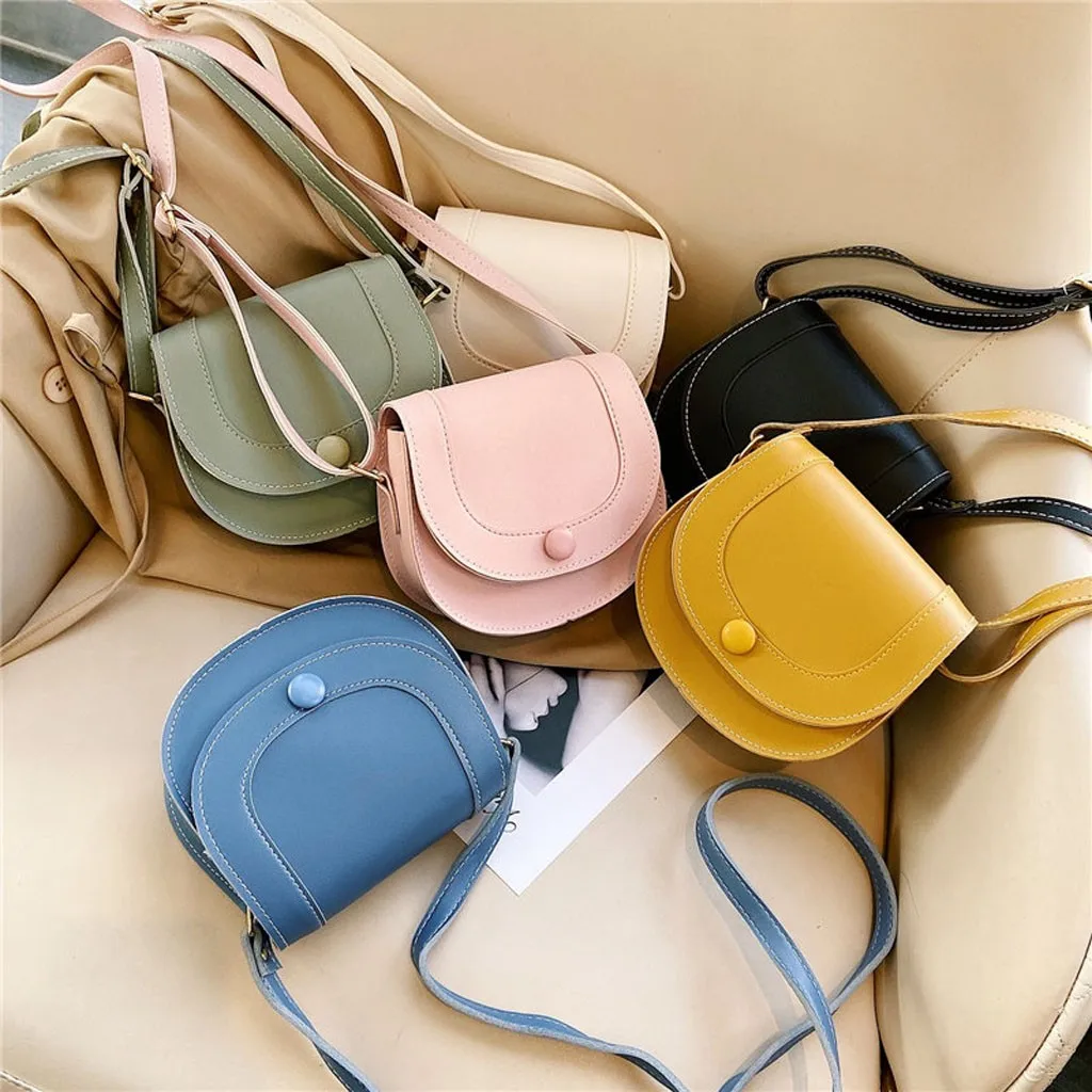 

2020 Fashion Women's Solid Color Large Capacity Leather Shoulder Bag Messenger Bag 2020 Hot New Trendy Fashion Ladies Thick