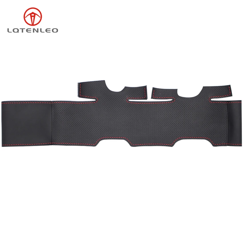

LQTENLEO Black Genuine Leather Car Steering Wheel Cover For Mercedes Benz W203 C-Class 2001-2007