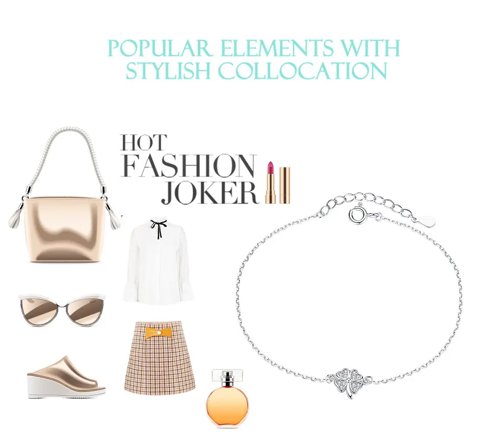 Authentic 925 Sterling Silver Bracelet Adjustable Chain Lucky Clover Cubic Zirconia Charm Bracelets for Women Wedding Jewelry |