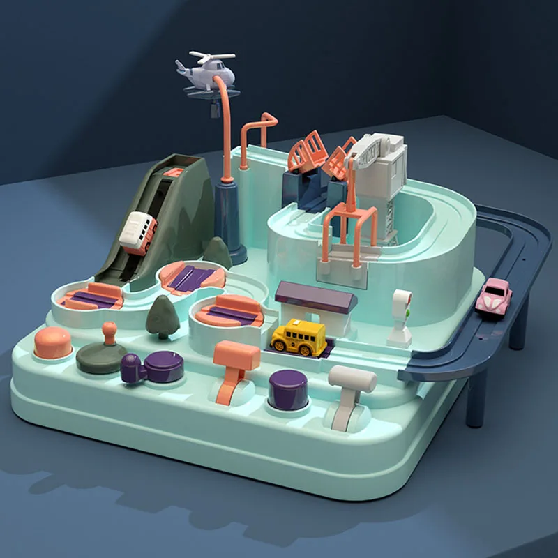 

2021 New Trainset Track Toys for Kids Montessori Boys Girls Xmas Gifts Racing Mechanical Adventure Brain Table Game