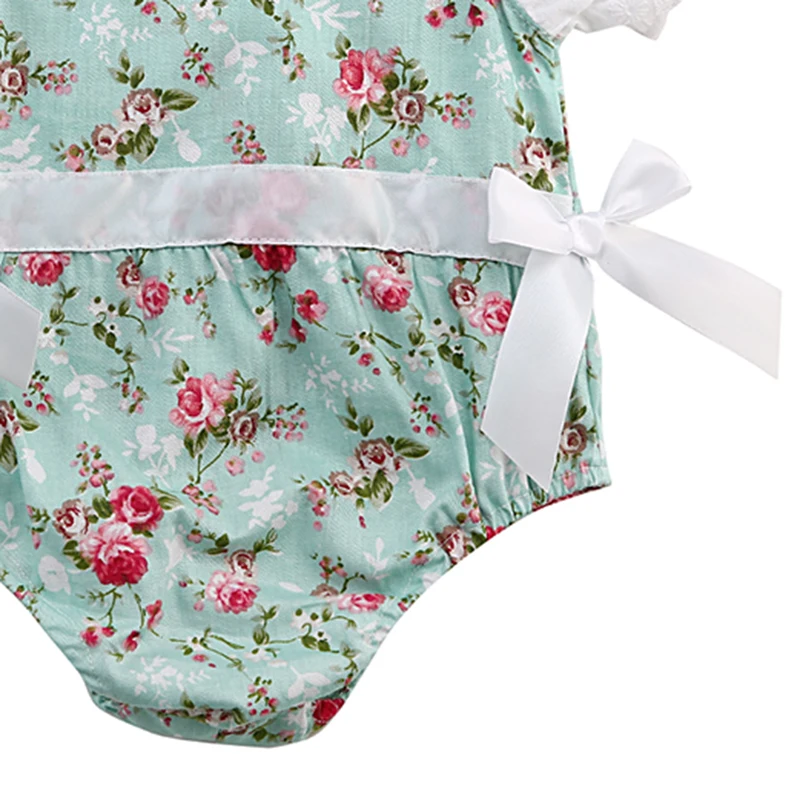 2020 Модный милый кружевной комбинезон для маленьких принцесс с цветочным принтом