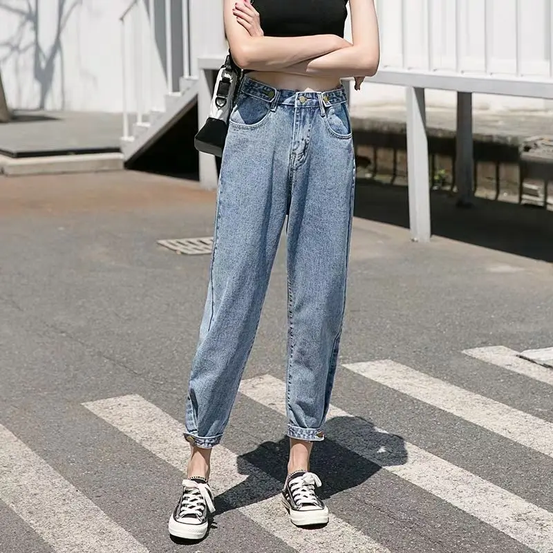 

2021 Fashion Woman Jeans High Waist Clothes Wide Leg Denim Clothing Blue Streetwear Vintage Quality Harajuku Straight Pants Girl