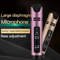 leehur anchor live mobile phone microphone condenser wired handheld microphone for android ios windows karaoke record music mic