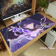 Anime Genshin Impact Raiden Shogun Mouse Pad Thicken Laptop Gaming Mice Mat Table Keyboard Mat Anti-Slip Playmat Birthday Gifts