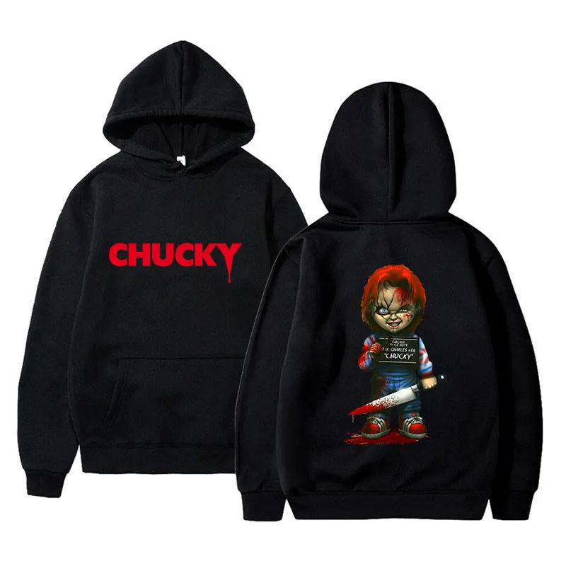Horror Movie Child's Play Chucky Hoodies Harajuku Hip Hop Streetwear Men Women Autumn Winter Hooded Sweatshirt Pullover Tops