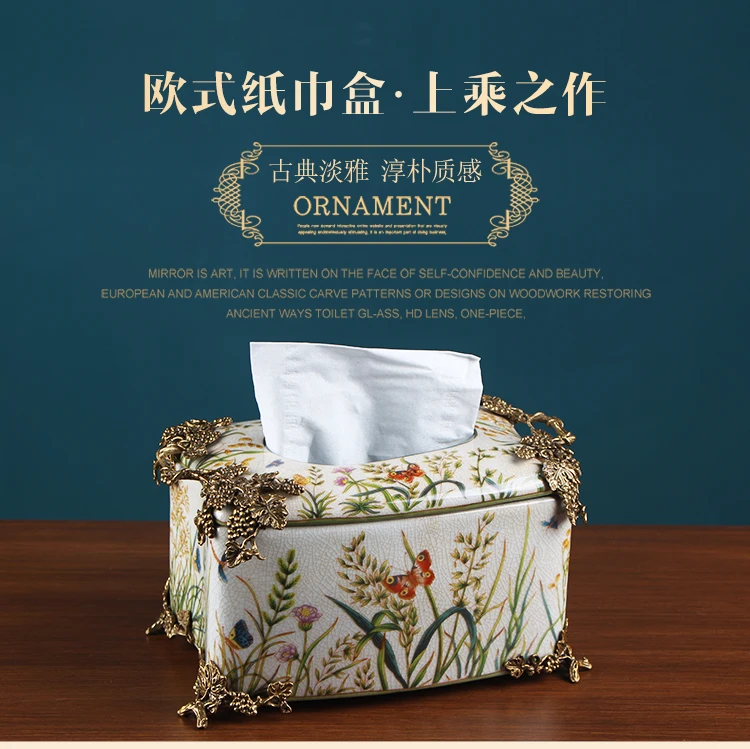 

Nordic Creative Tissue Box Holder Wipes Case Vintage Tissue Dispenser Gold Tissue Box Tisue Box Holder Tissue Box Retro AB50ZJ