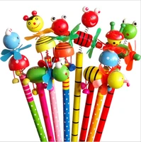24pcs new windmill animal doll designs non toxic lead free wooden pencils for school students writing prizehb for drawing