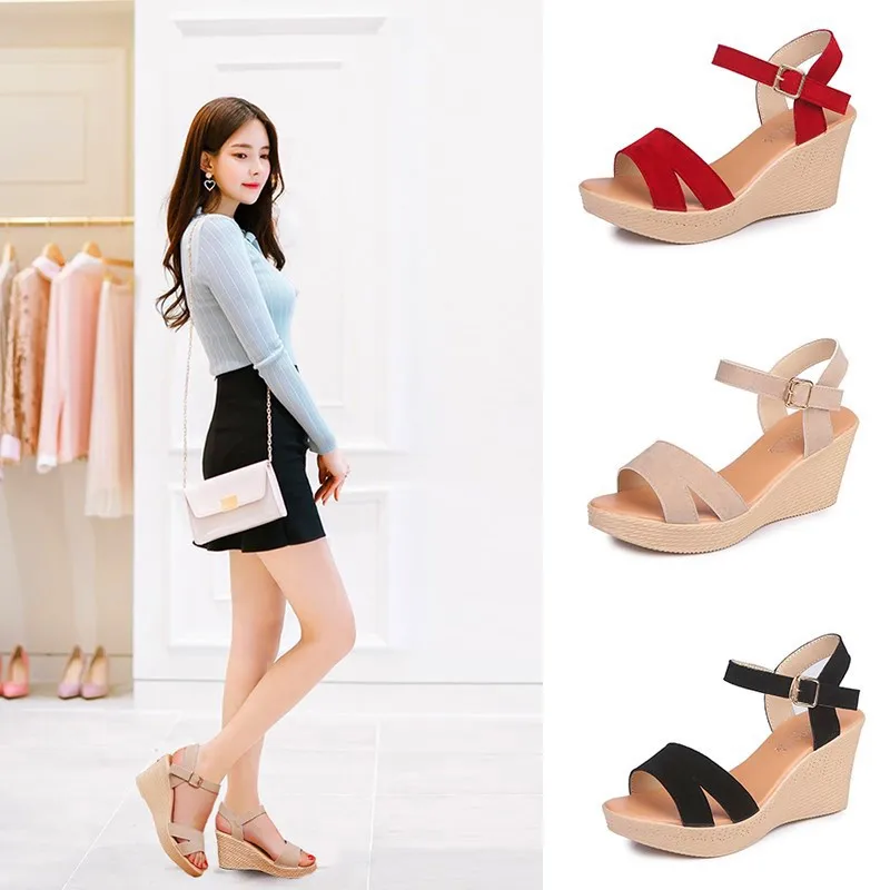 

2021 Summer New Open-toed Fish Head Fashion Waterproof Platform Waterproof Platform High-heeled Wedge Sandals Women's Shoes