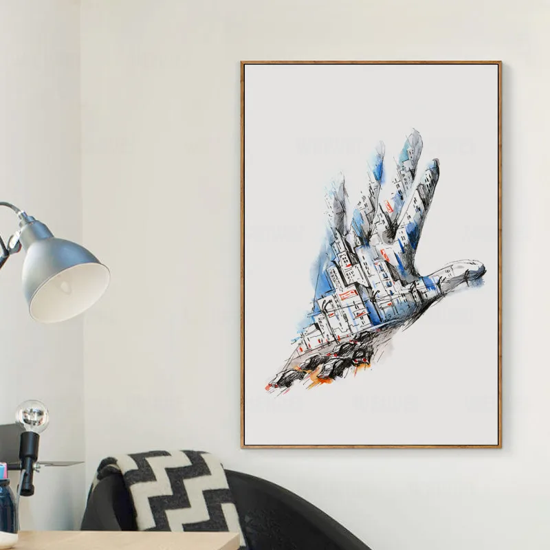 

Modern Abstract Watercolor Portrait Canvas Painting Print Poster Picture Wall Art Decoration Home Decor