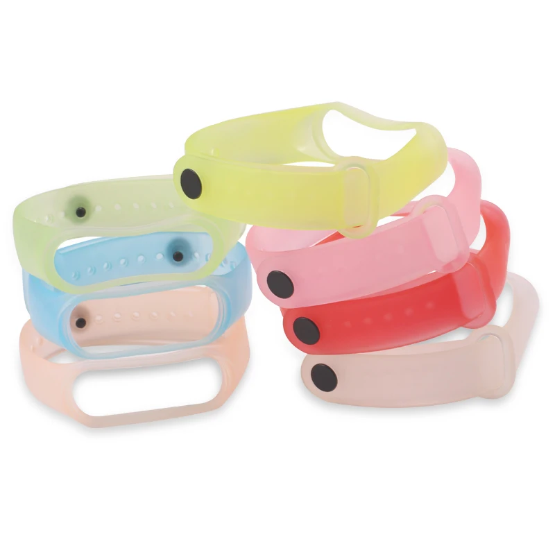 Прозрачный ремешок BOORUI для mi band 4 Цветной силиконовый 3 часов Xiaomi Mi