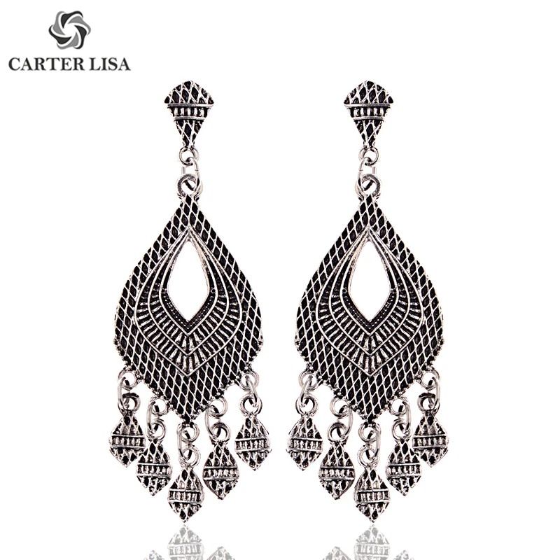 Женские индийские серьги CARTER LISA золотистые и Серебристые этнические с бахромой