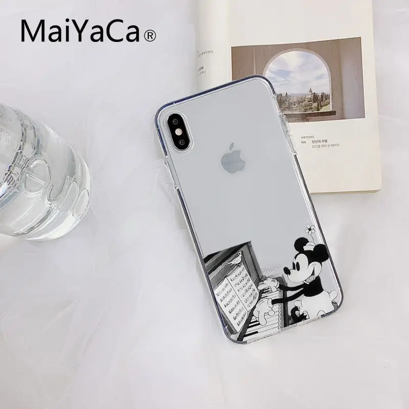 MaiYaCa/Роскошный Вертикальный чехол для телефона с рисунком Микки и Минни Маус для iPhone 8 7 6 6S Plus X XS MAX 5 5S SE XR 10