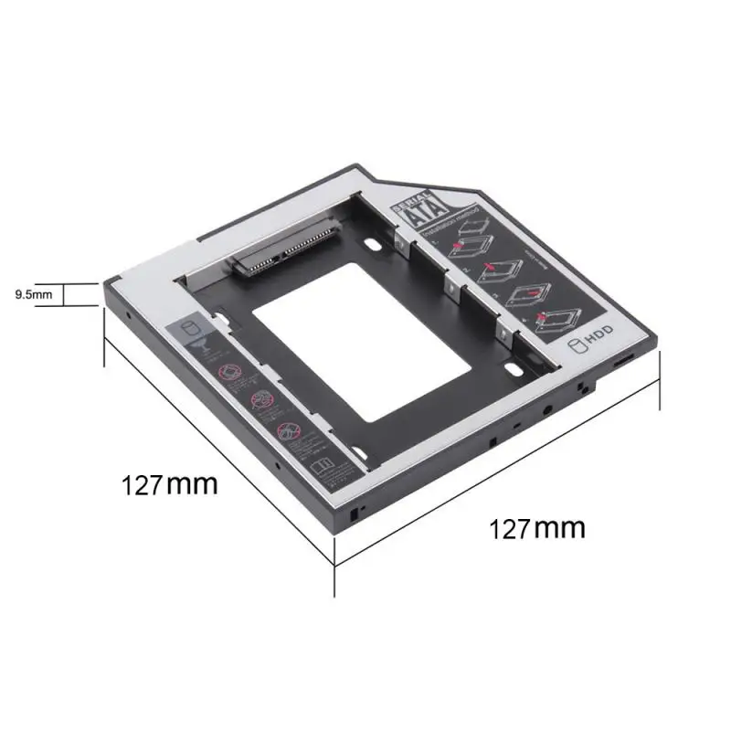 2020 Новый 2nd HDD Caddy 12 7 мм для 2 5 &quot2 ТБ SATA 3 0 SSD чехол Корпус жесткого диска коробка +