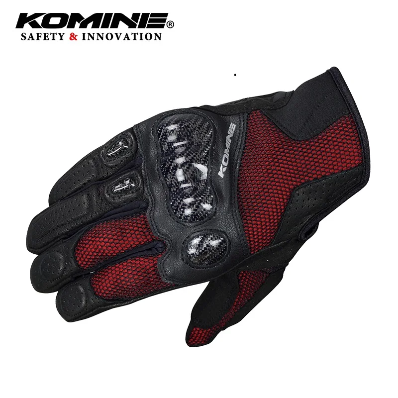 Летние сетчатые перчатки KOMINE GK 197 защитные из углеродного волокна ударопрочные