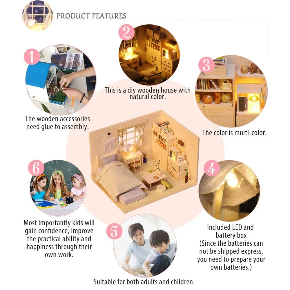 3D миниатюрный кукольный домик в японском стиле простая комната для сборки