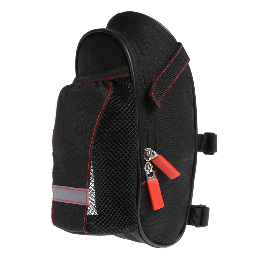 Universal Double Zipper Mesh Accessories Cycling Large Capacity Bicycle Saddle Bag Tail Seat Portable Storage Water Bottle Pouch | Спорт и