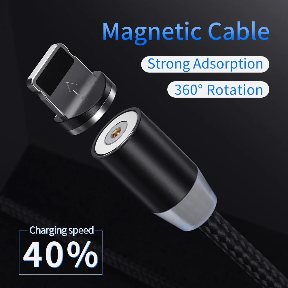 2 м Магнитный кабель Micro USB Type C для iPhone xs Samsung Быстрая зарядка магнитное зарядное