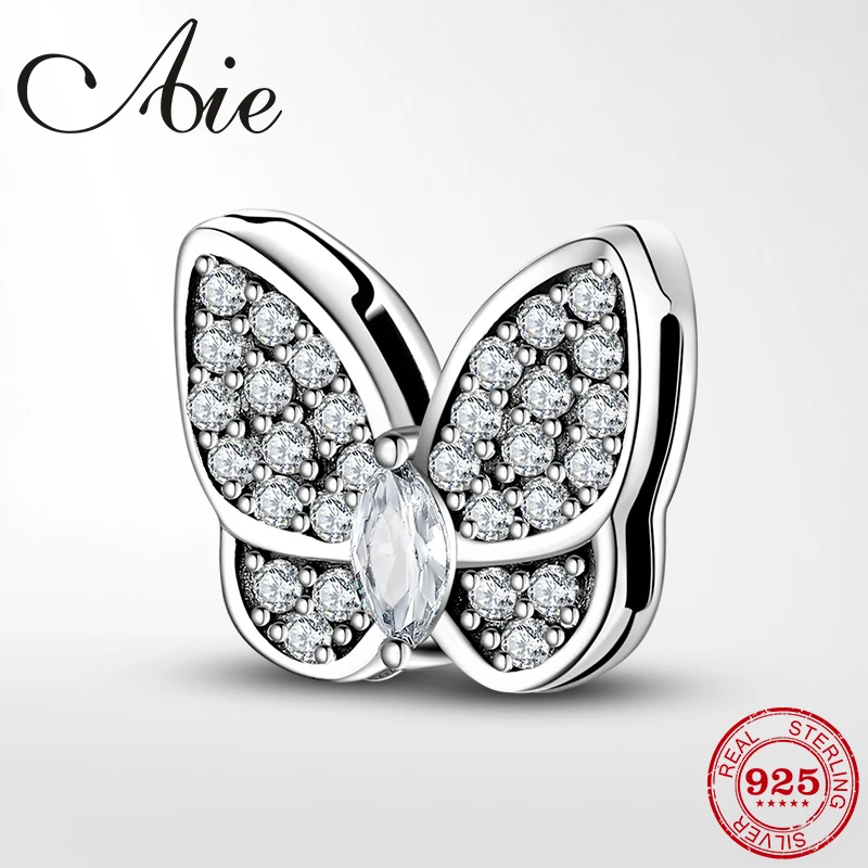 Красивые очаровательные циркониевые бусины в форме бабочки из стерлингового