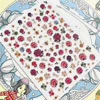 300 463 815 825 red rose flower dried flower 3d back glue nail art stickers decals sliders nail ornament decoration