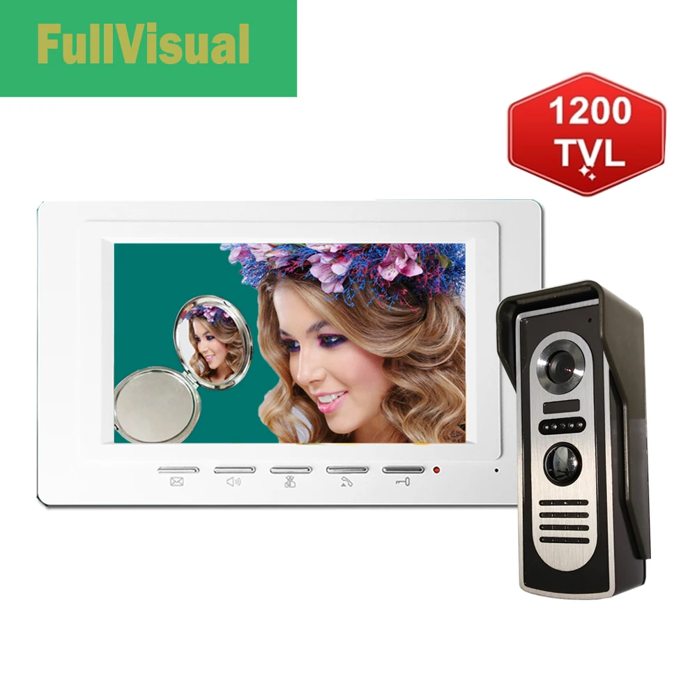Видеодомофон Fullvisual 1200TVL дверной видеозвонок с монитором водонепроницаемая
