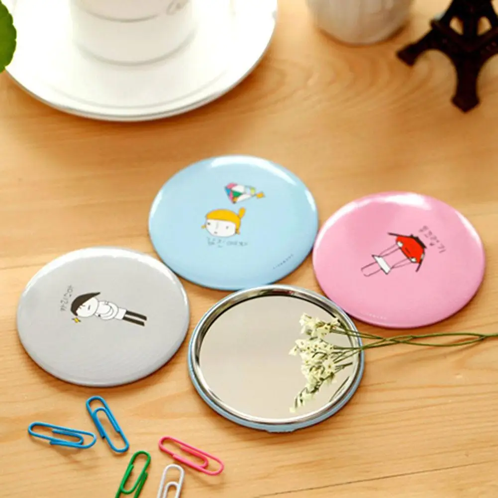 Портативное маленькое зеркало с милым мультяшным дизайном милое для макияжа