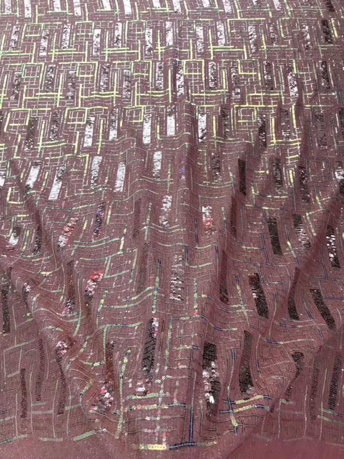 Модная ткань для платья/Вечеринки красочная вышивка блестками французская сетка