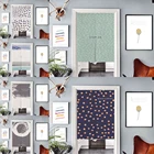 Японские дверные занавески с геометрическим узором, подвесные занавески Fengshui для кухни, спальни, льняные тканевые подвесные занавески для двери s