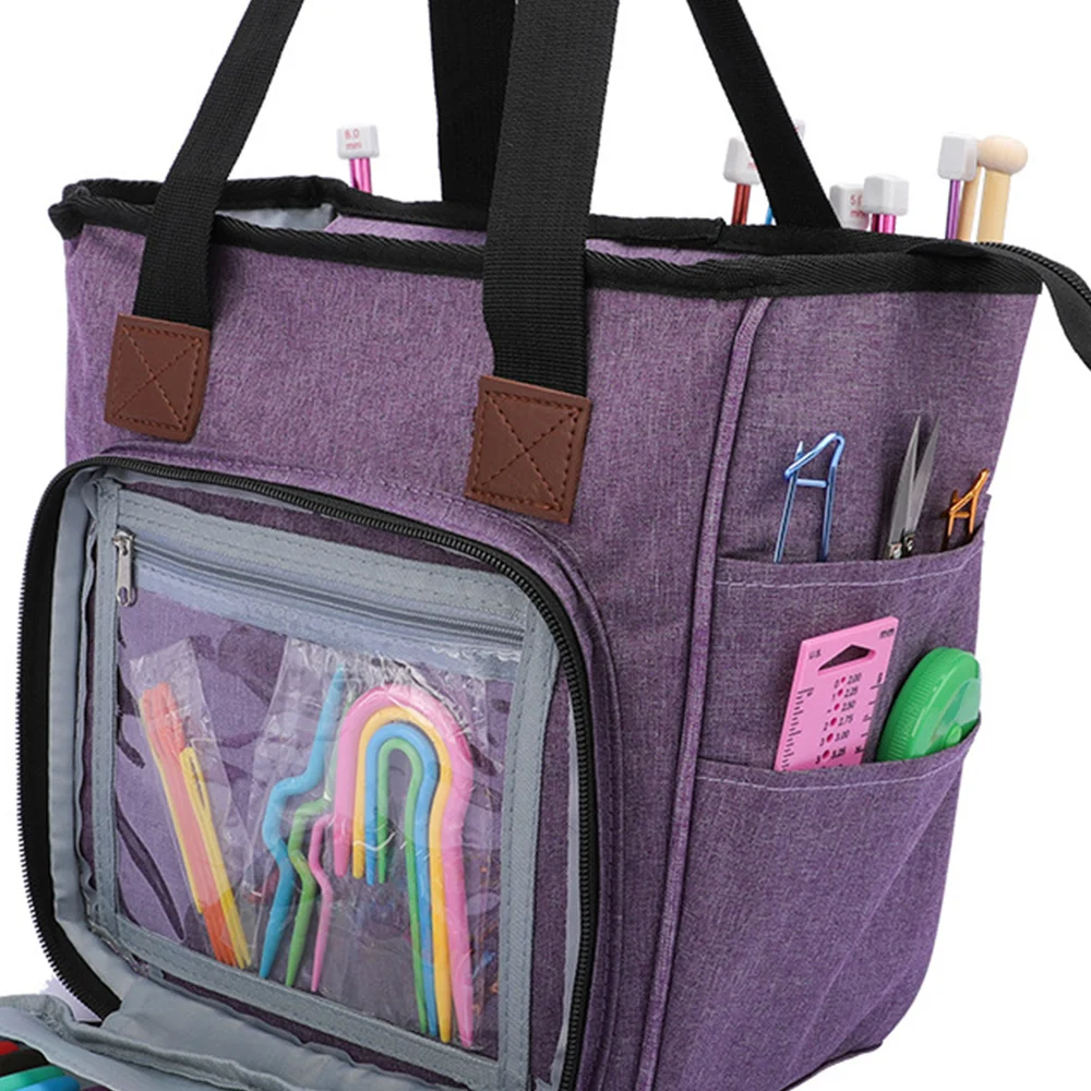 

1 Pcs Empty Yarn Storage Bag Crochet Hooks Knitting Needles DIY Weave Craft Knitting Bag Sewing Tools Accessories Supplies
