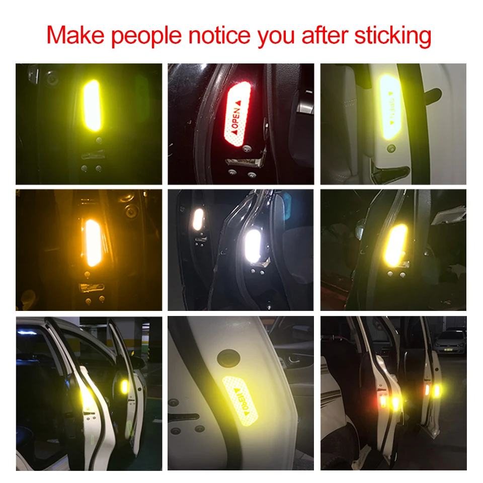 Наклейки на дверь автомобиля светоотражающие полосы с открытым знаком