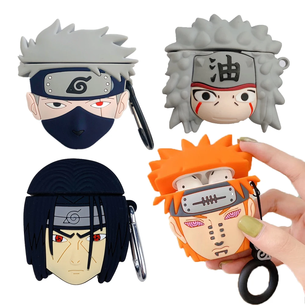 Naruto Anime Earphone Case For Apple Airpods 3 Kakashi Uchiha Jiraiya Headphone Protective Soft Shell Cover Toy Kids Adult Gift images - 6