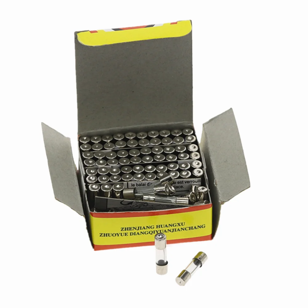 100 шт./кор. 5x20 мм Быстрый Удар Стекло трубка предохранители в ассортименте