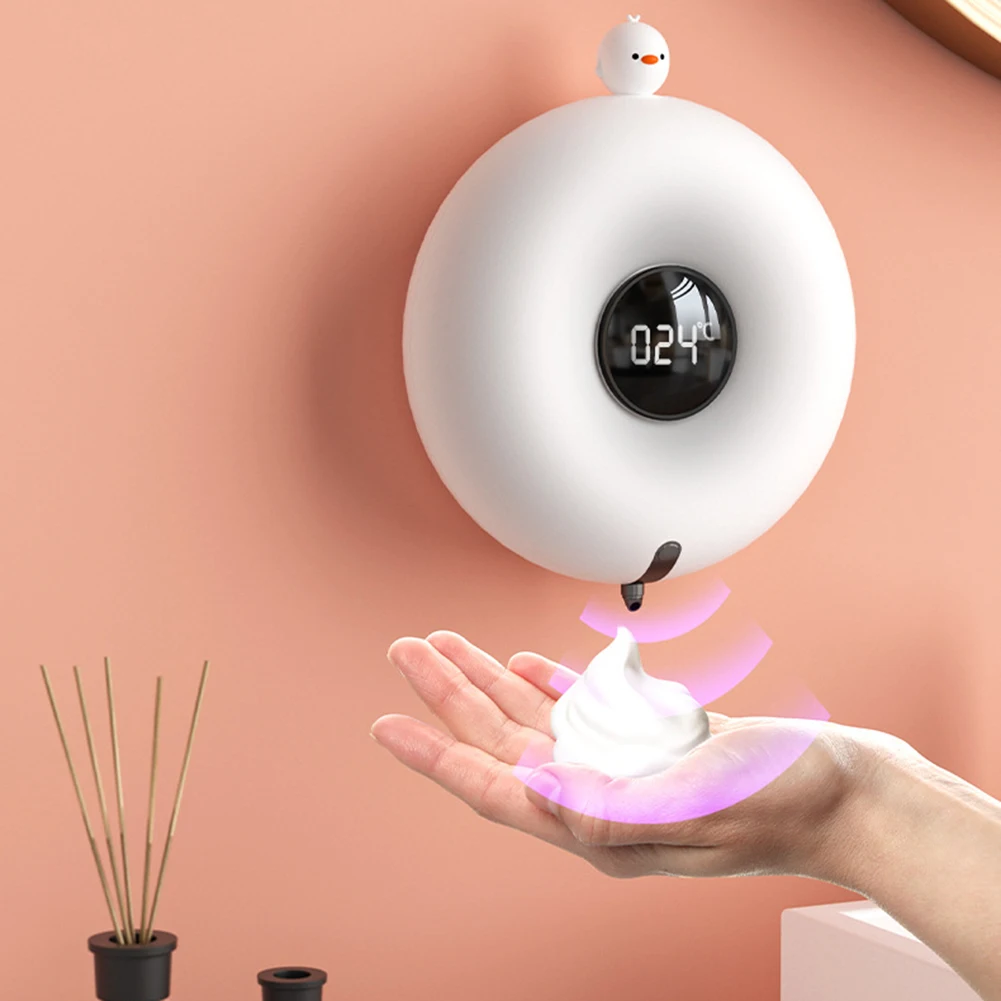 

Automatic Foam Soap Dispenser USB Rechargeable Touchless Temperature Digital Display Wall Mount Liquid Sanitizer Infrared Sensor