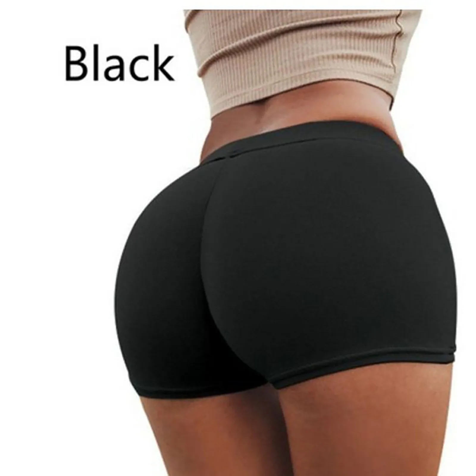 

Облегающие шорты для йоги с высокой талией, женские шорты пуш-ап для спортзала, простые мягкие нейлоновые шорты для фитнеса и бега, шорты для...