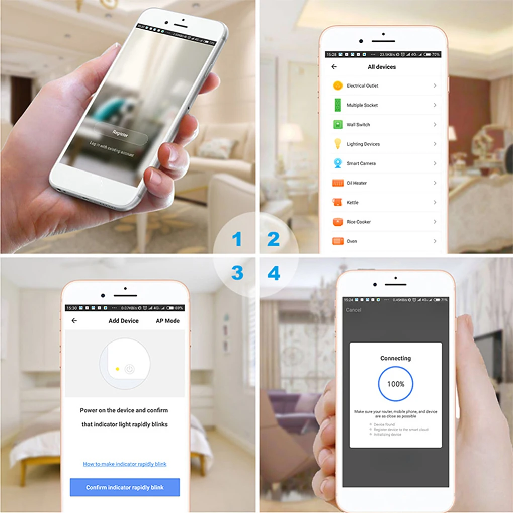 Умная розетка 10А WiFi Беспроводное управление Tuya переключатель портативный