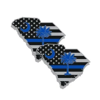 New Cover Scratch Car-Stickers SC South Carolina Police Flag for Bumper Rear Suv Decal Auto Exterior Decoration KK129cm